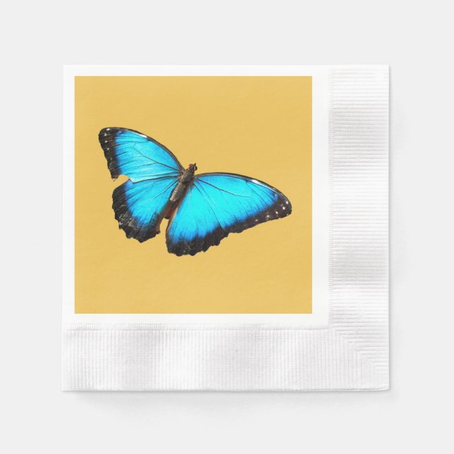 Serviette En Papier Papillon bleu clair (Devant)