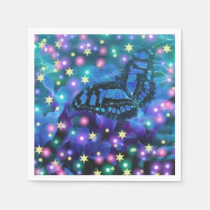 Serviette En Papier Papillon bleu magique
