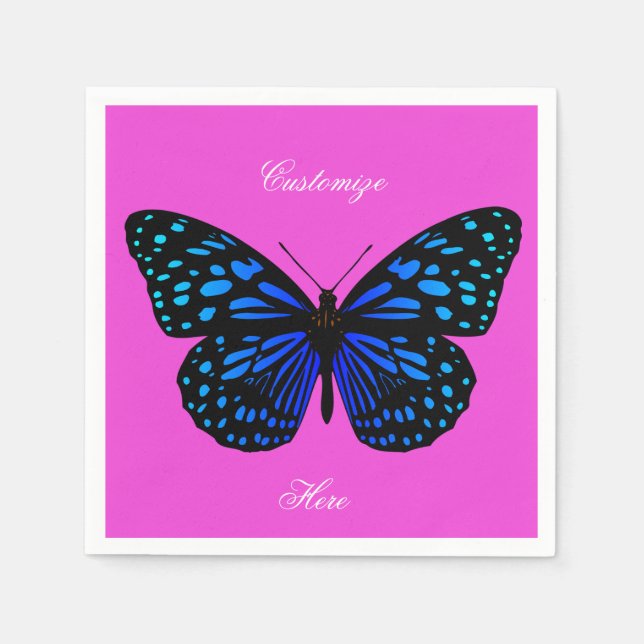 Serviette En Papier Papillon bleu Thunder_Cove (Devant)