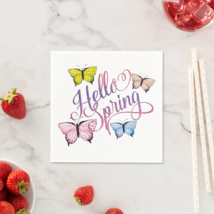 Serviette En Papier Papillon Bonjour printemps