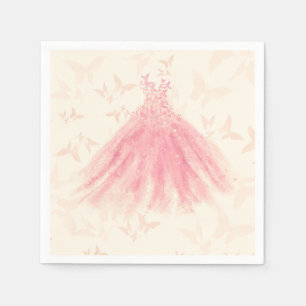 Serviette En Papier Papillon Dance Peach Sparkle Dress Fête des mariée