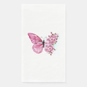 Serviette En Papier Papillon de fleurs avec Sakura rose