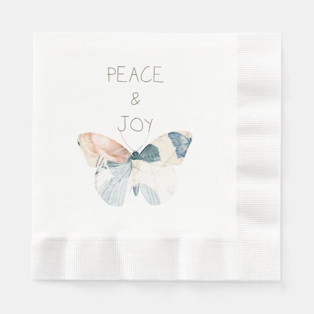 Serviette En Papier Papillon de Paix et de Joie (Devant)