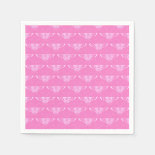 Serviette En Papier Papillon Deco stylisé - rose orchidée