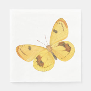 Serviette En Papier Papillon jaune - Papier d'art Vintage Napkins