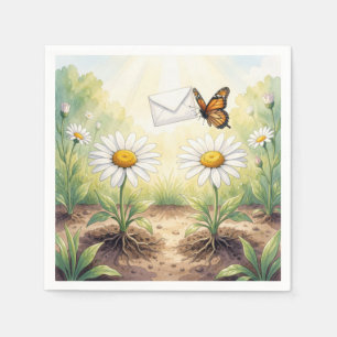 Serviette En Papier Papillon monarque livrant du courrier