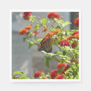 Serviette En Papier Papillon monarque sur le papillon rouge Bush