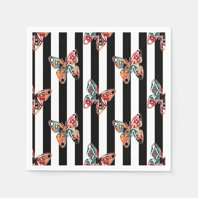 Serviette En Papier Papillon multicolore (Devant)