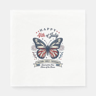 Serviette En Papier Papillon Patriotique Bonne Fête du 4 Juillet Conce