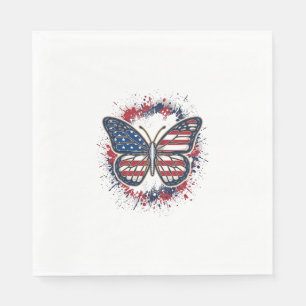 Serviette En Papier Papillon Patriotique Gravure Vintage Vector Design