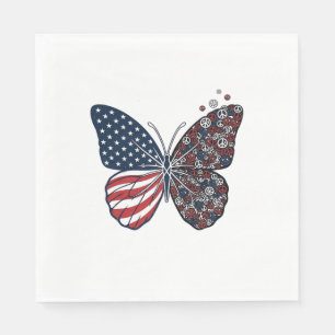 Serviette En Papier Papillon patriotique vintage de la paix Vector Art