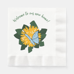 Serviette En Papier Papillon Pissenlit Bienvenue à la Nouvelle Maison