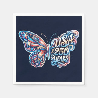 Serviette En Papier Papillon pour le 250e anniversaire des États-Unis