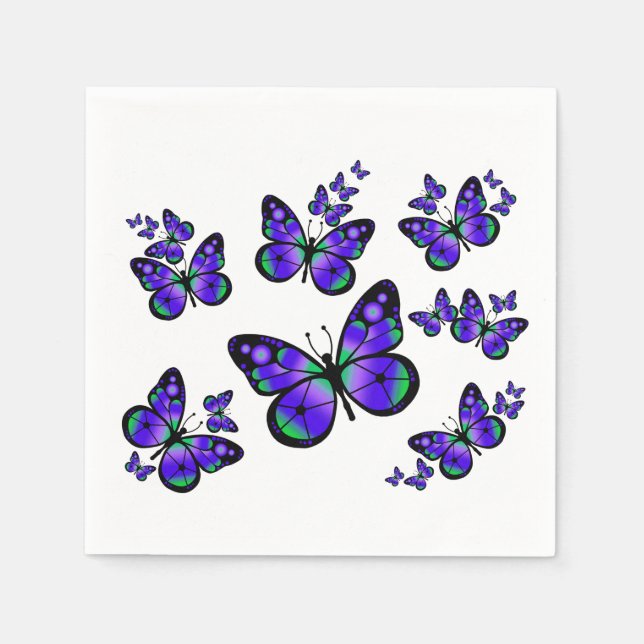 Serviette En Papier Papillon pourpre (Devant)