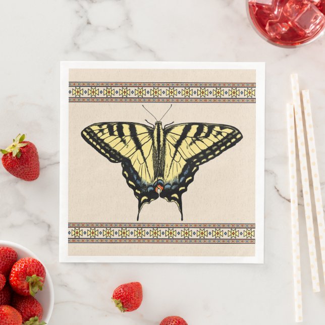 Serviette En Papier Papillon Southwestern jaune Swallowtail (En situation)