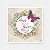 Papillon sur un collage Vintage Shabby Anniversair