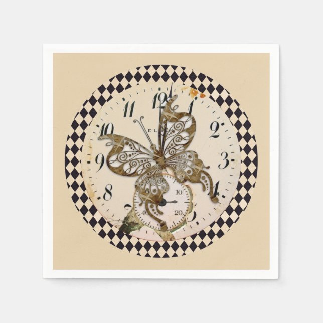 Serviette En Papier Papillon vapeur (Devant)