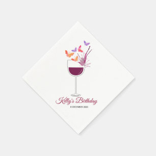 Serviette En Papier papillon, vin rouge, Cocktail Papier serviettes