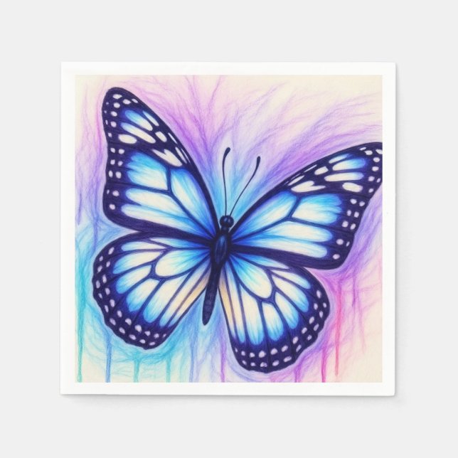 Serviette En Papier PapillonEsquisse (Devant)