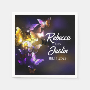 Serviette En Papier Papillons brillants Neon Boho Napkins