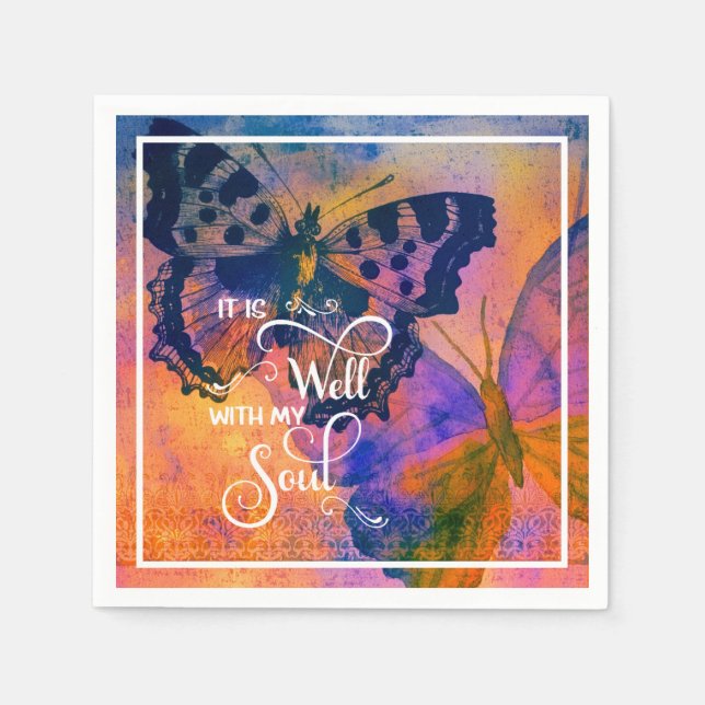 Serviette En Papier Papillons C'est bien  (Devant)