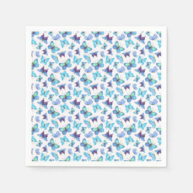 Serviette En Papier Papillons colorés (Devant)