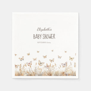 Serviette En Papier Papillons de prairie aquarelle