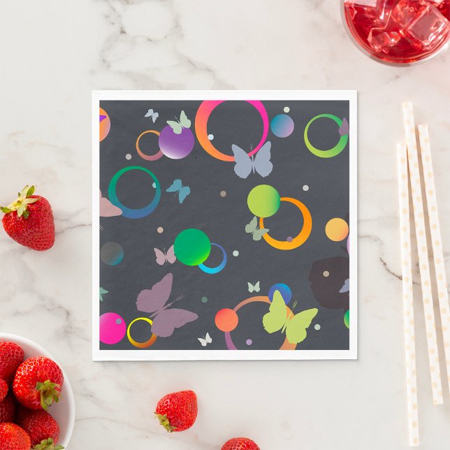 Serviette En Papier Papillons Et Bulles (Créateur téléchargé)