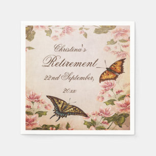 Serviette En Papier Papillons et serviettes vintages de fleur d'amande