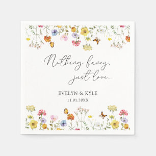 Serviette En Papier Papillons fleurs sauvages Boho Rien de Mariage fan