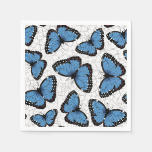 Serviette En Papier Papillons morpho bleu