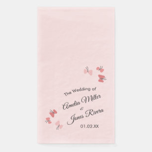 Serviette En Papier Papillons roses Jardin Romantique Simple Mariage B