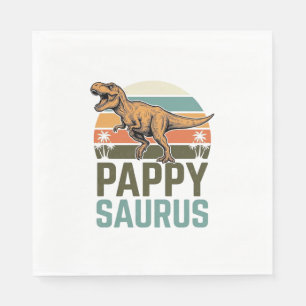 Serviette En Papier Pappysaurus Drôle Dinosaure Vintage Chemise Couche