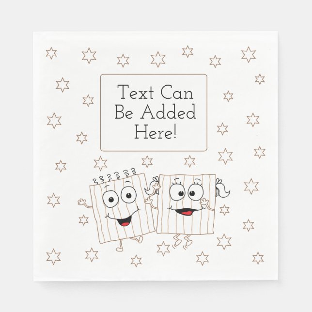 Serviette En Papier Pâque blanc standard serviettes Matzah Happy (Devant)