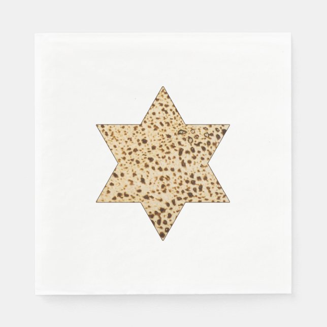 Serviette En Papier Pâque Matzah Étoile de pain de David (Devant)