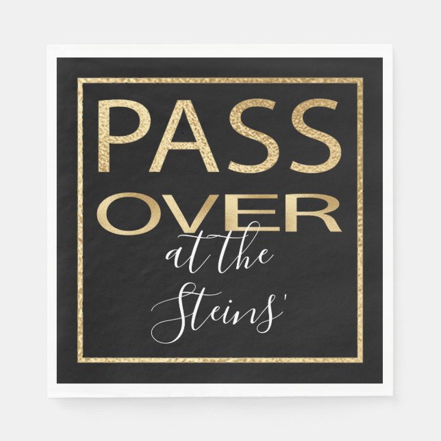 Serviette En Papier Pâque Standard Napkins Motif d'or Pâque (Devant)