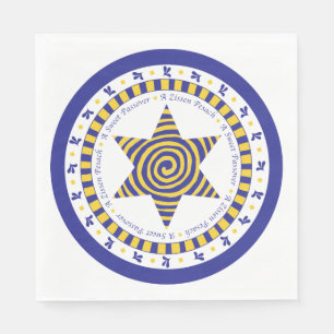 Serviette En Papier Pâques Blancs Serviettes Standard "Bleu/Jaune Etoi