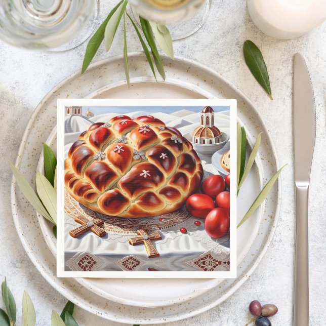 Serviette En Papier Pâques grecques élégantes (Festive and fun napkin. )