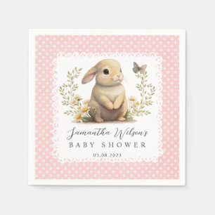 Serviette En Papier Pâques Oh Baby Bunny Printemps Fille Baby shower