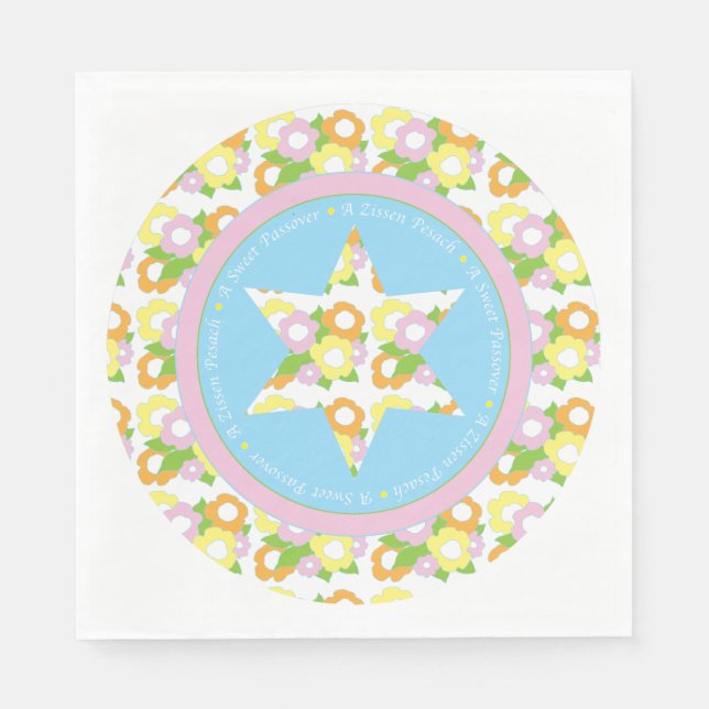 Serviette En Papier Pâques Serviettes standard "Fleurs Pastel" Design (Devant)