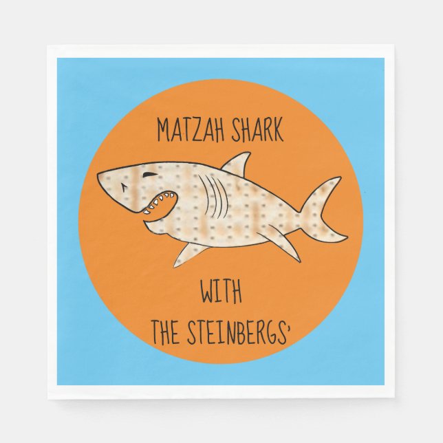 Serviette En Papier Pâques Serviettes Standard Motif requin Matzah (Devant)