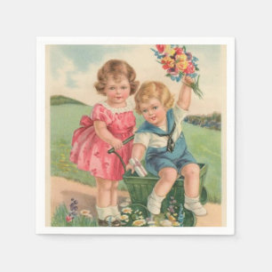 Serviette En Papier Pâques vintage badine les serviettes de papier