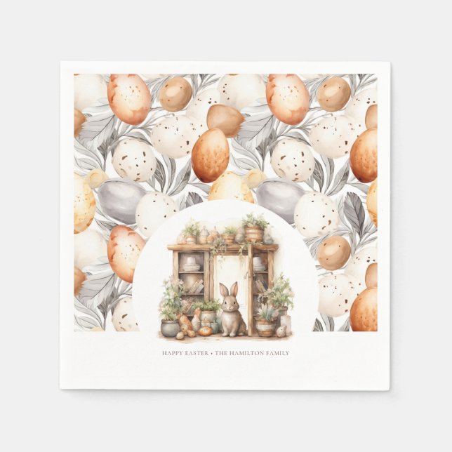Serviette En Papier Pâques Vintages personnalisées (Devant)