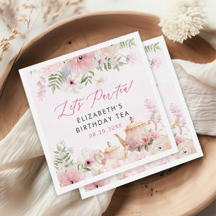 Serviette En Papier Par tea Floral Tea Girl Anniversaire