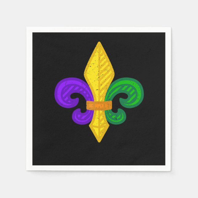 Serviette En Papier Parade de Fleur De Lis Mardi Gras New Orleans Carn (Devant)