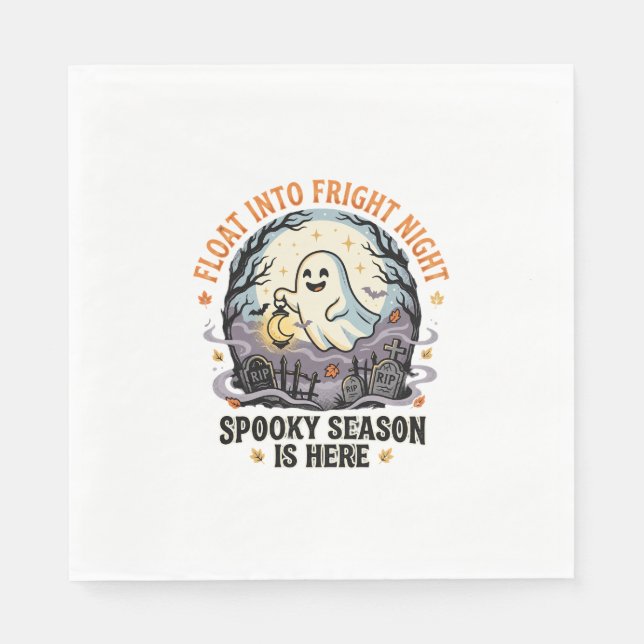 Serviette En Papier Parade de la Lune des Fantômes d'Halloween (Devant)