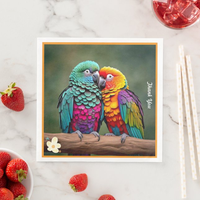 Serviette En Papier "Paradis aux plumes" (En situation)