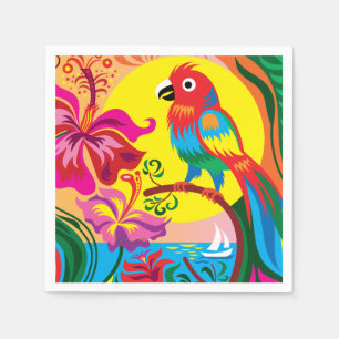 Serviette En Papier Paradis du perroquet tropical
