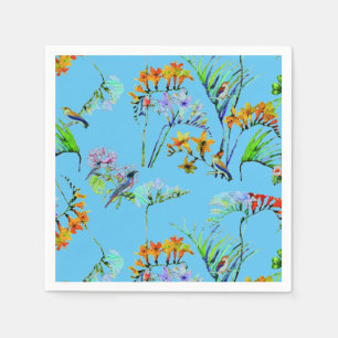 Serviette En Papier Paradis tropical bleu