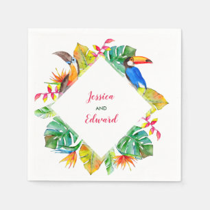 Serviette En Papier Paradis tropical Floral Mariage hawaïen